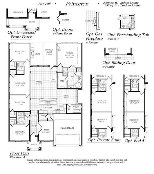 2D floor plan layout of this home in Oaks of North Grove, Waxahachie, TX (Image 3).