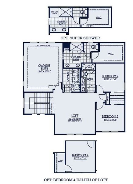 2D floor plan layout for the Camelback by William Ryan Homes in Alta Vida at Westpark, Buckeye, AZ (Image 3).