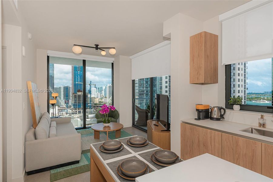 Furnished interior view inside a new home in , Miami (Image 23).