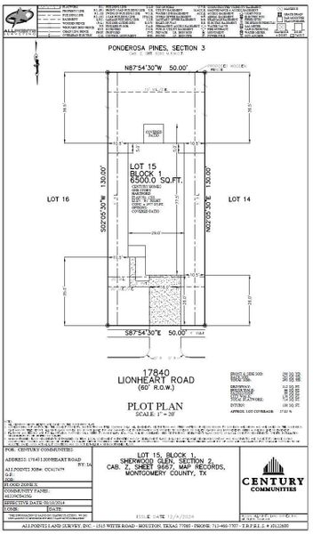 2D floor plan layout of this home in Sherwood Glen, Conroe, TX (Image 3).