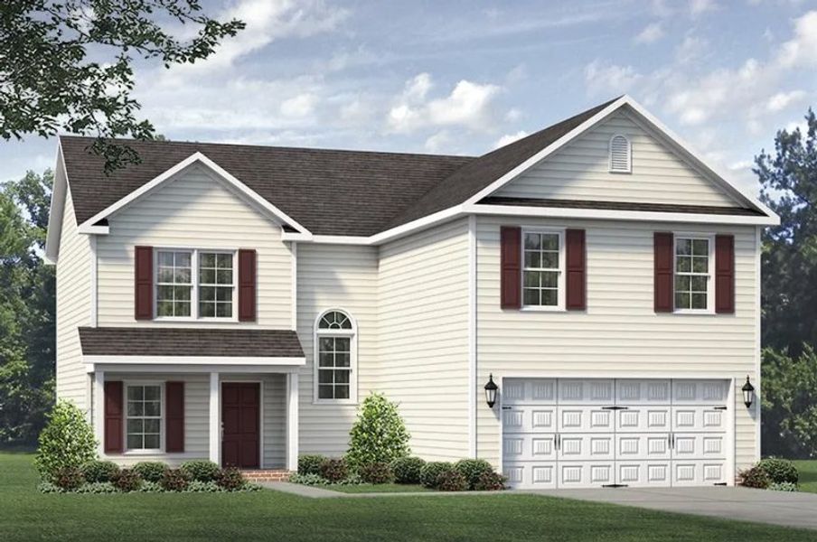 Representative exterior photo of a completed home built from the Burlington by Keystone Homes NC in Brassfield Meadows, Burlington, NC (Image 27). Representative exterior photo of a completed home built from the Burlington by Keystone Homes NC in Brassfield Meadows, Burlington, NC (Image 27).