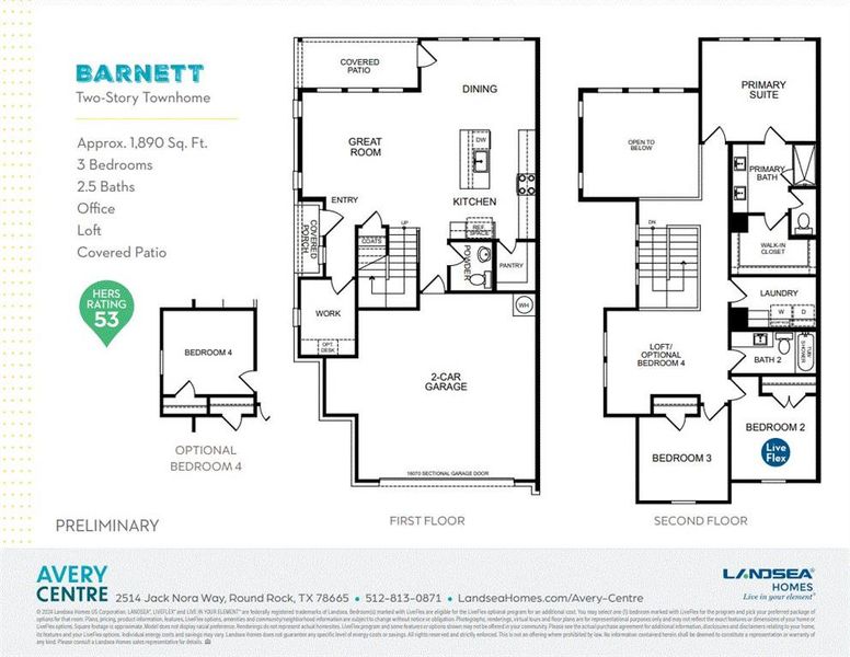 Photo of Landsea model home with same floor plan, not of actual home listed.