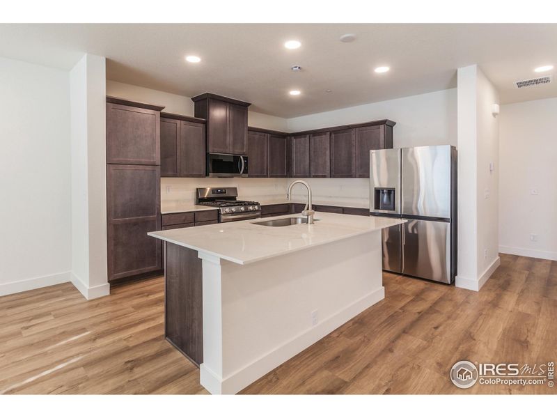 Quartz kitchen island