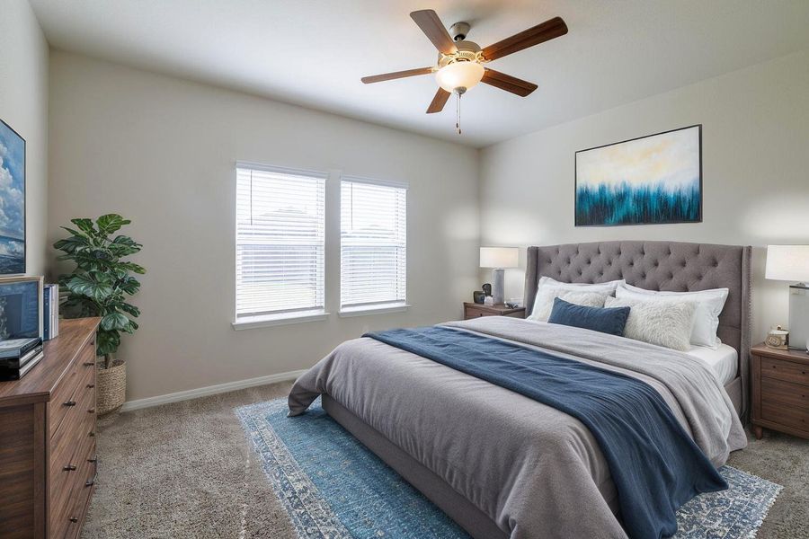 Virtually Staged Primary Bedroom