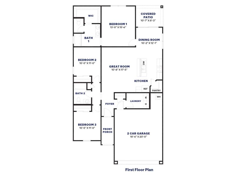 2D floor plan layout of this home in Heartland Ranch, Coolidge, AZ (Image 4).