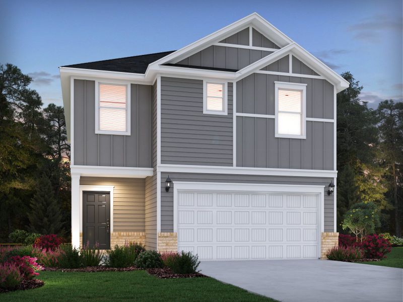 Representative exterior photo of a completed home built from the Dallas by Meritage Homes in Creek Ridge - Heritage Collection, Spartanburg, SC (Image 13). Representative exterior photo of a completed home built from the Dallas by Meritage Homes in Creek Ridge - Heritage Collection, Spartanburg, SC (Image 13).