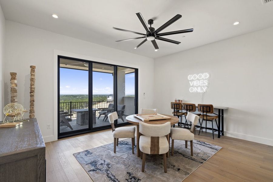 Furnished interior view inside a new home in Milky Way at River Place, Austin (Image 44). Furnished interior view inside a new home in Milky Way at River Place, Austin (Image 44).