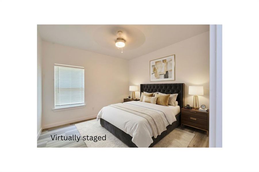 Virtually staged bedroom