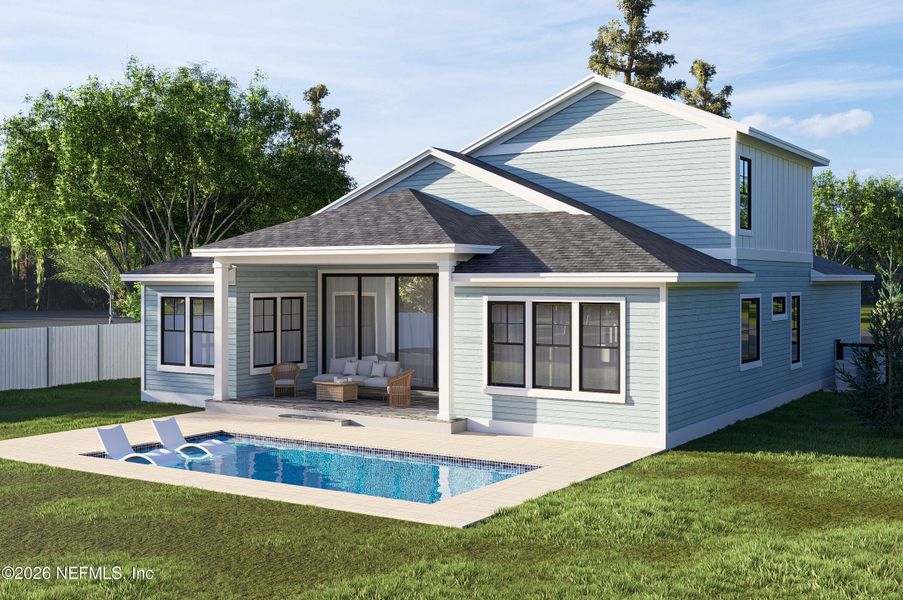 Exterior details and patio area of a home in , Neptune Beach (Image 23). Exterior details and patio area of a home in , Neptune Beach (Image 23).