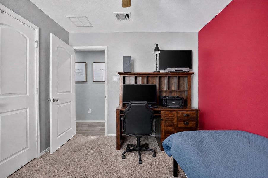 Another look at the third bedroom, offering plenty of room to accommodate a variety of furniture arrangements. Another look at the third bedroom, offering plenty of room to accommodate a variety of furniture arrangements.