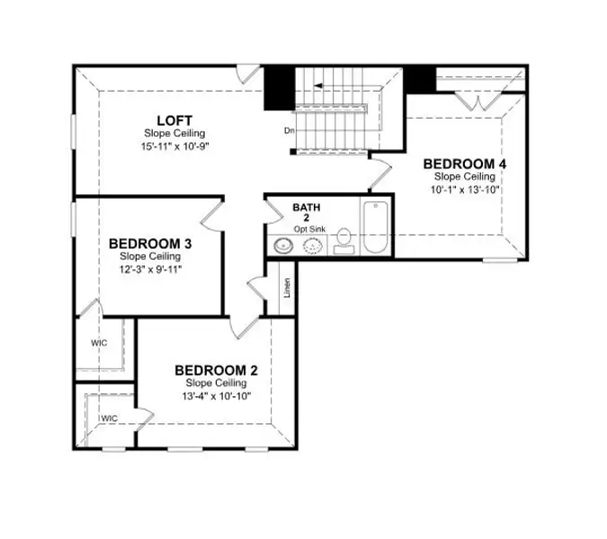 2D floor plan layout of this home in Montgomery Ridge, Montgomery, TX (Image 4).