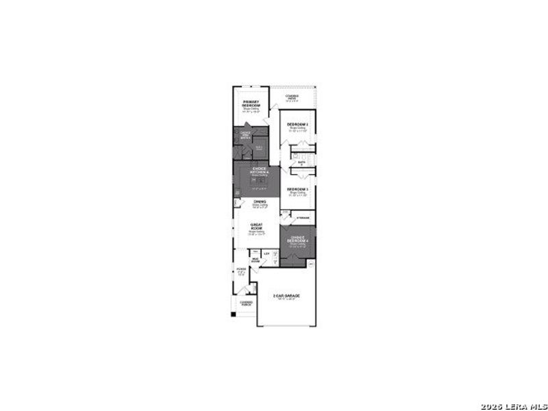 2D floor plan layout of this home in Veranda, San Antonio, TX (Image 2).