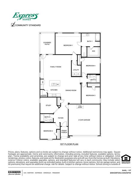 2D floor plan layout of this home in Wildwood, Royse City, TX (Image 2).