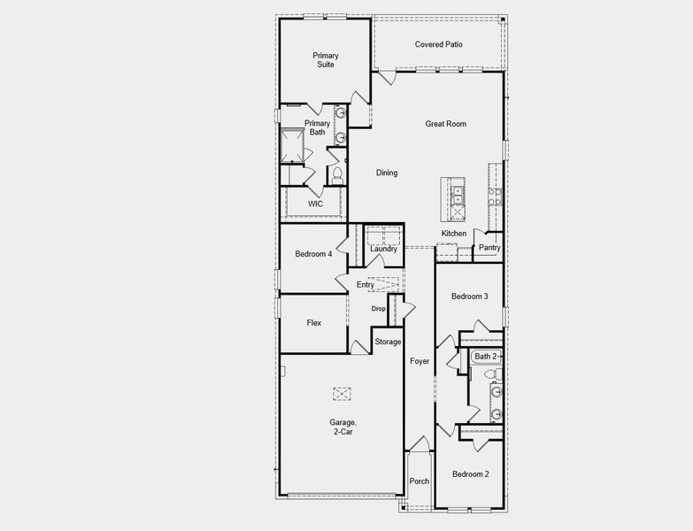 2D floor plan layout for the Charlton by Taylor Morrison in Hockley Meadows 45s, Hockley, TX (Image 4). 2D floor plan layout for the Charlton by Taylor Morrison in Hockley Meadows 45s, Hockley, TX (Image 4).