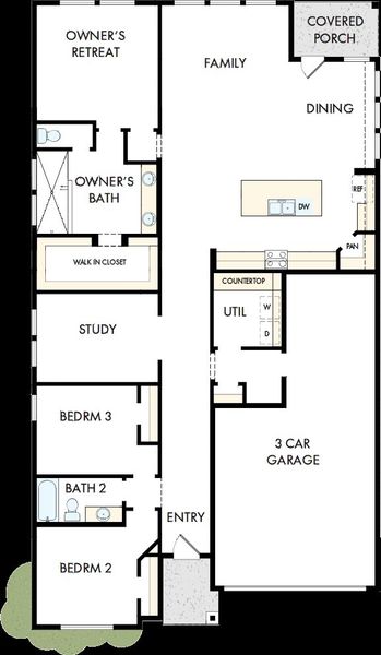 2D floor plan layout of this home in Beacon Point at Lago Mar - Retreat Collection, Texas City, TX (Image 2). 2D floor plan layout of this home in Beacon Point at Lago Mar - Retreat Collection, Texas City, TX (Image 2).