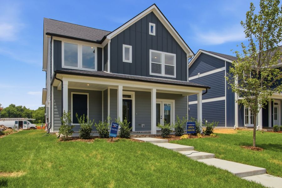 Front exterior of a new home in Heritage Green – The Classic Collection, Columbia, TN, highlighting curb appeal (Image 2). Front exterior of a new home in Heritage Green – The Classic Collection, Columbia, TN, highlighting curb appeal (Image 2).
