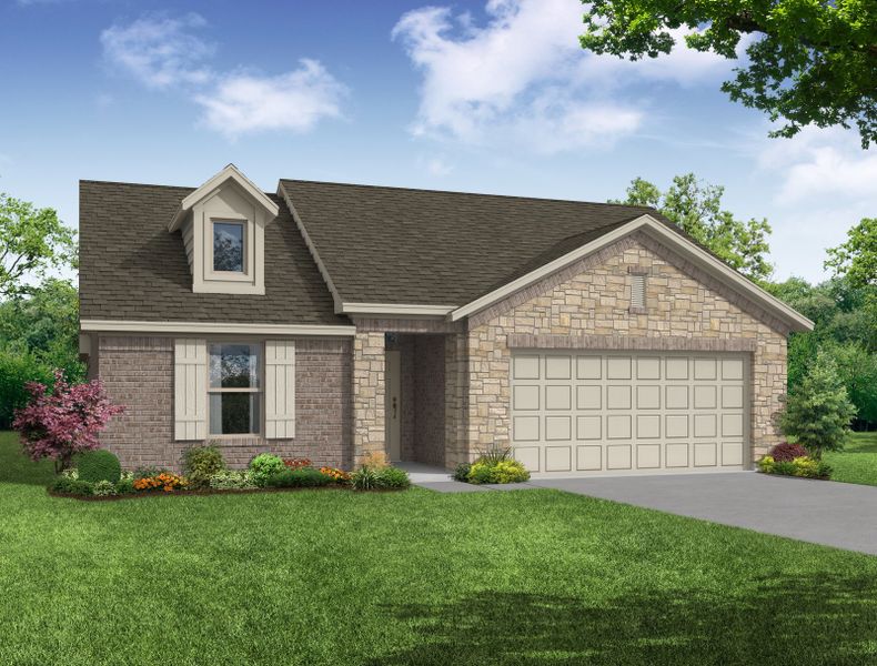 Representative exterior photo of a completed home built from the Cheyenne by Impression Homes in De Berry Reserve, Royse City, TX (Image 13). Representative exterior photo of a completed home built from the Cheyenne by Impression Homes in De Berry Reserve, Royse City, TX (Image 13).