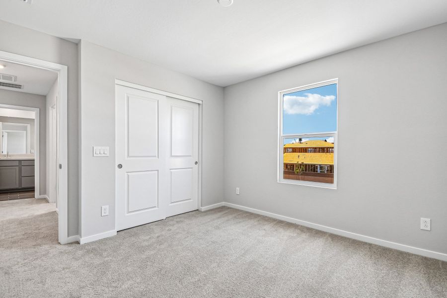 A room with white doors. A room with white doors.