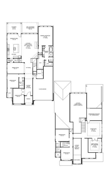 2D floor plan layout of this home in Sienna 55' - Valencia, Missouri City, TX (Image 2).