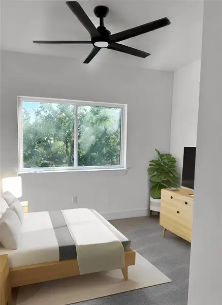 Bedroom 3 upstairs with walk in closet - virtually staged Bedroom 3 upstairs with walk in closet - virtually staged