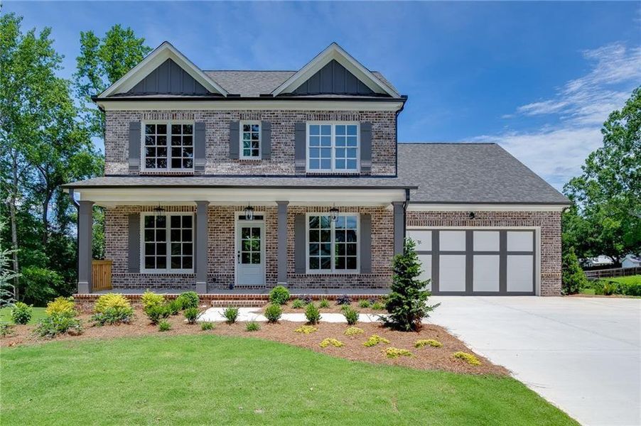 Front exterior of a new home in , Buford, GA, highlighting curb appeal (Image 29).