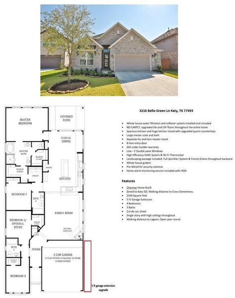 Numerous upgrades, notice the 5 ftextension to the garage Numerous upgrades, notice the 5 ftextension to the garage