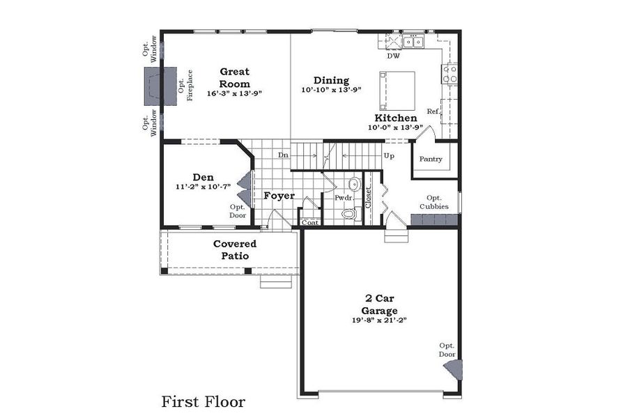 2D floor plan layout for the The Winslow by Norfolk Homes in Valleys, Jackson, MI (Image 5).