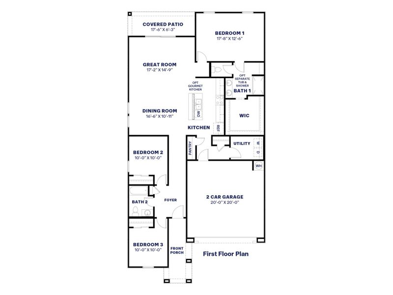 2D floor plan layout of this home in Del Rio Ranch, Avondale, AZ (Image 4).