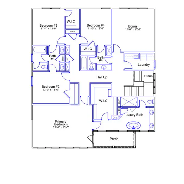 2D floor plan layout of this home in Gates at Windermere, Blythewood, SC (Image 3). 2D floor plan layout of this home in Gates at Windermere, Blythewood, SC (Image 3).
