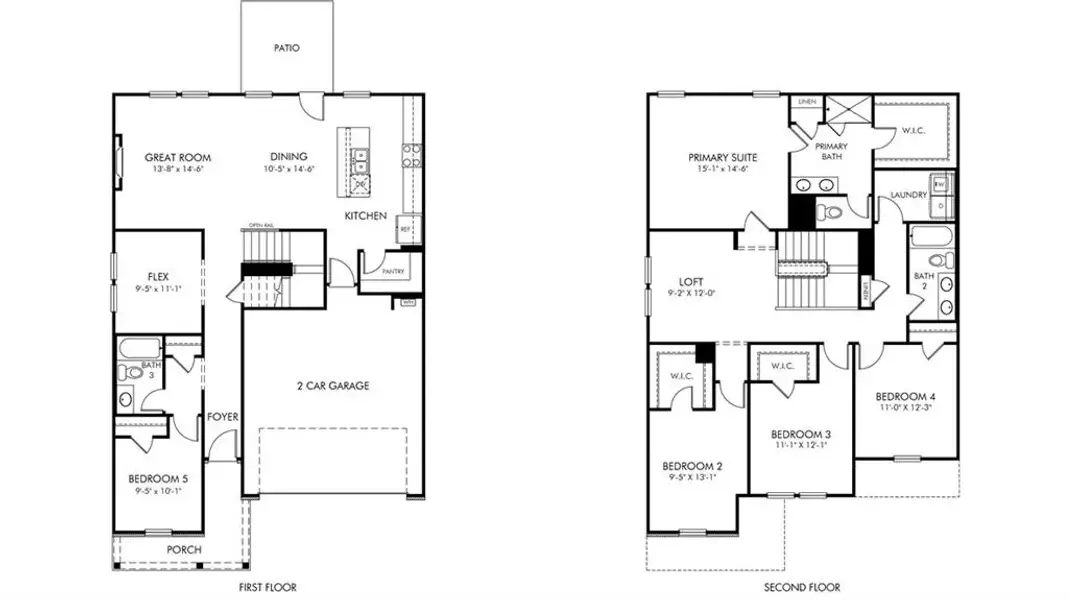 2D floor plan layout of this home in Moss Farms, Lula, GA (Image 2). 2D floor plan layout of this home in Moss Farms, Lula, GA (Image 2).