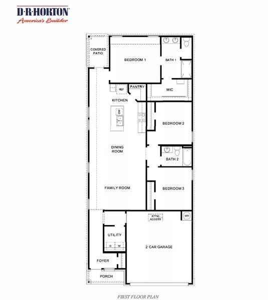 2D floor plan layout for the Diana by D.R. Horton in Tamarron, Brookshire, TX (Image 3). 2D floor plan layout for the Diana by D.R. Horton in Tamarron, Brookshire, TX (Image 3).