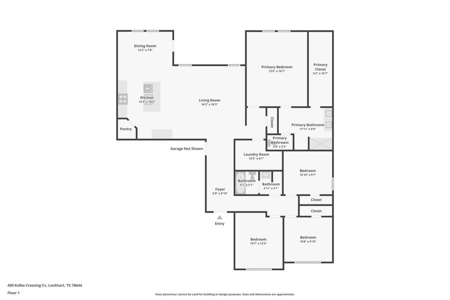 2D floor plan layout of this home in Hartland Ranch, Lockhart, TX (Image 5).
