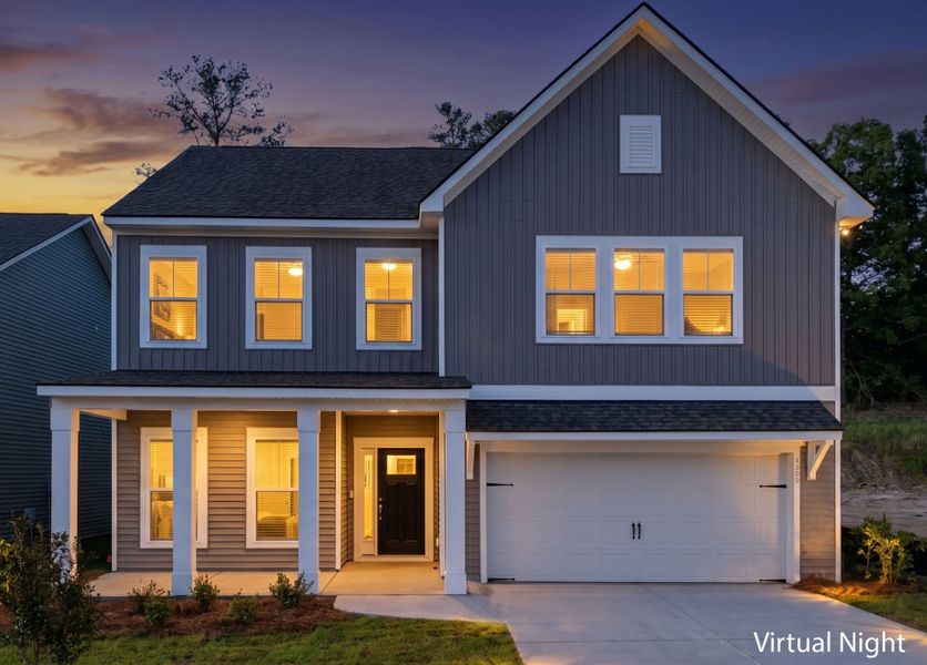 Front exterior of a new home in Grand Arbor, Blythewood, SC, highlighting curb appeal (Image 19).