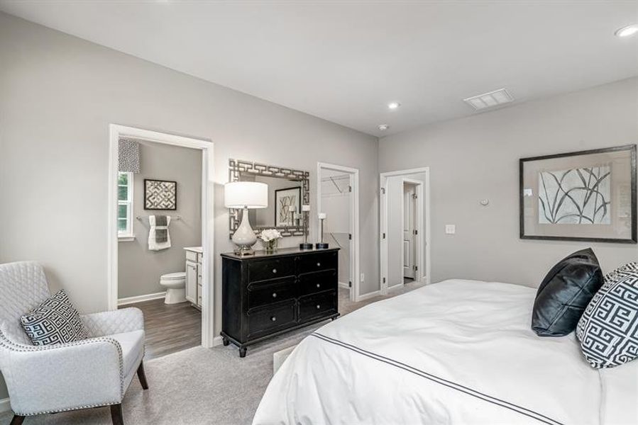 Furnished interior view inside a new home in The Mills at Rocky River Townhomes, Concord (Image 11). Furnished interior view inside a new home in The Mills at Rocky River Townhomes, Concord (Image 11).