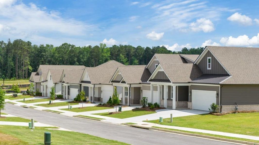 Front exterior of a new home in Hamptons at Riverwood North, Dallas, GA, highlighting curb appeal (Image 30).