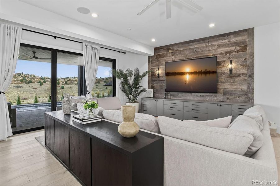 Lower Level recreation room with space the watch the game Lower Level recreation room with space the watch the game