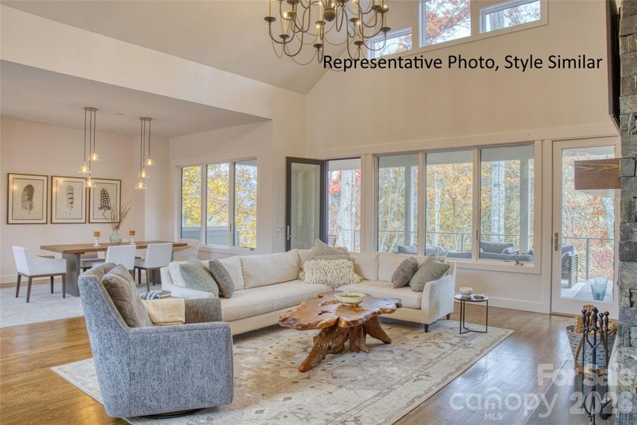 Furnished interior view inside a new home in , Maggie Valley (Image 7).