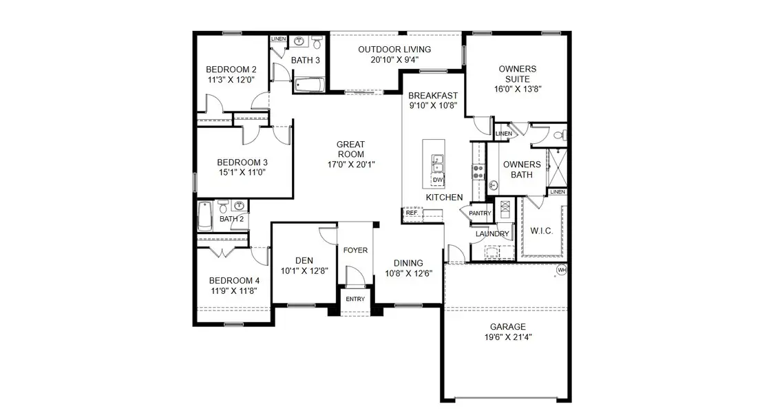 2D floor plan layout of this home in Lehigh Acres, Lehigh Acres, FL (Image 3). 2D floor plan layout of this home in Lehigh Acres, Lehigh Acres, FL (Image 3).
