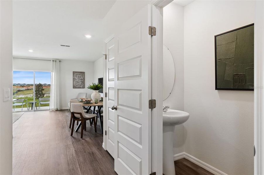 Furnished interior view inside a new home in Danbury at Ridgewood Lakes, Davenport (Image 9). Furnished interior view inside a new home in Danbury at Ridgewood Lakes, Davenport (Image 9).