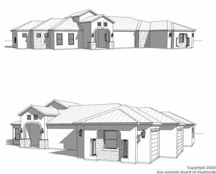 Exterior rendering of this home design in , Castroville, TX (Image 1). Exterior rendering of this home design in , Castroville, TX (Image 1).