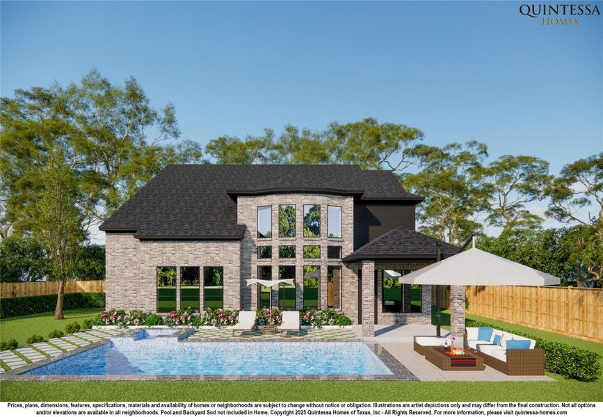 Artist Rendering of Backyard. Pool and Backyard Sod Not Included In Home.