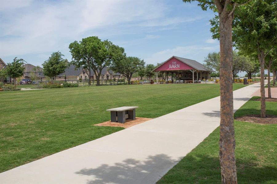 One of the many parks to stroll. The Barn also offers basketball, firepits, horseshoes, picnic tables, etc.