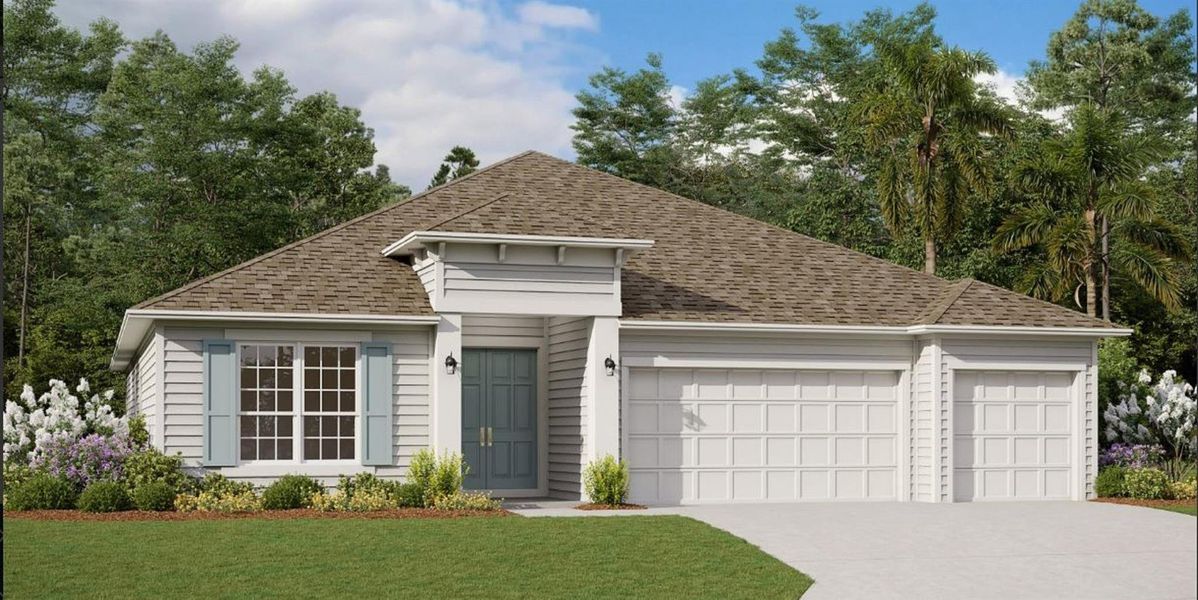 Front exterior of a new home in , Port St. Lucie, FL, highlighting curb appeal (Image 1).