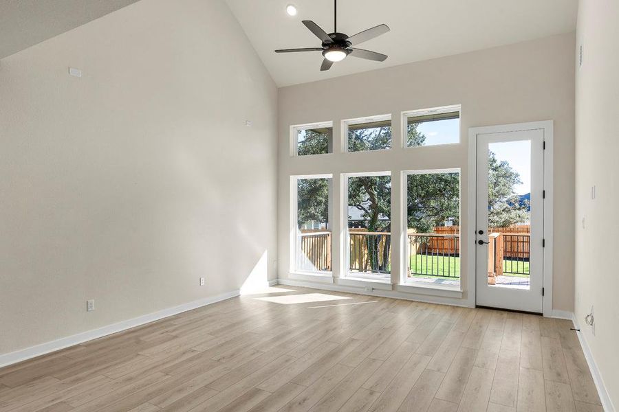 Spacious, unfurnished interior of a new home in Terrace Collection at Heritage, Dripping Springs (Image 16). Spacious, unfurnished interior of a new home in Terrace Collection at Heritage, Dripping Springs (Image 16).