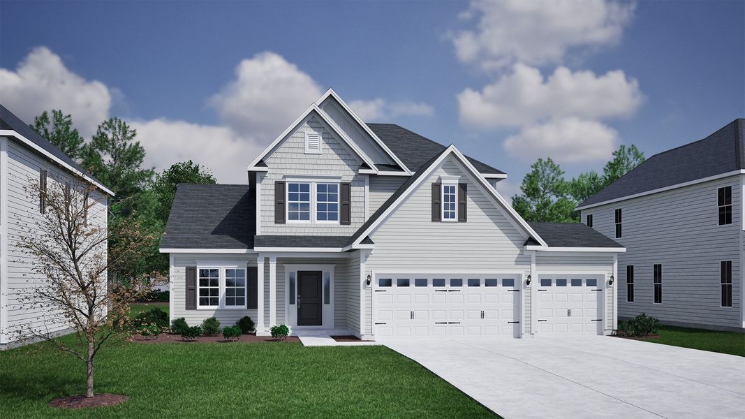 Representative exterior photo of a completed home built from the Nantahala II - Vanguard Collection by Mungo Homes in Scotts Hill Village, Wilmington, NC (Image 15).
