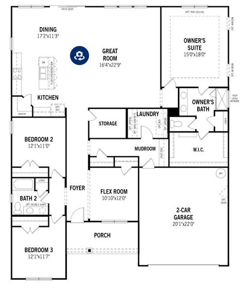 2D floor plan layout for the Clearwater by Mattamy Homes in Clarabella, Fuquay Varina, NC (Image 5).