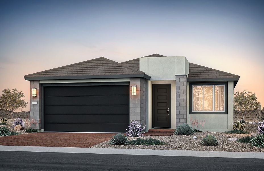 Representative exterior photo of a completed home built from the Hewitt II by Pulte Homes in Upper Canyon, Phoenix, AZ (Image 17). Representative exterior photo of a completed home built from the Hewitt II by Pulte Homes in Upper Canyon, Phoenix, AZ (Image 17).