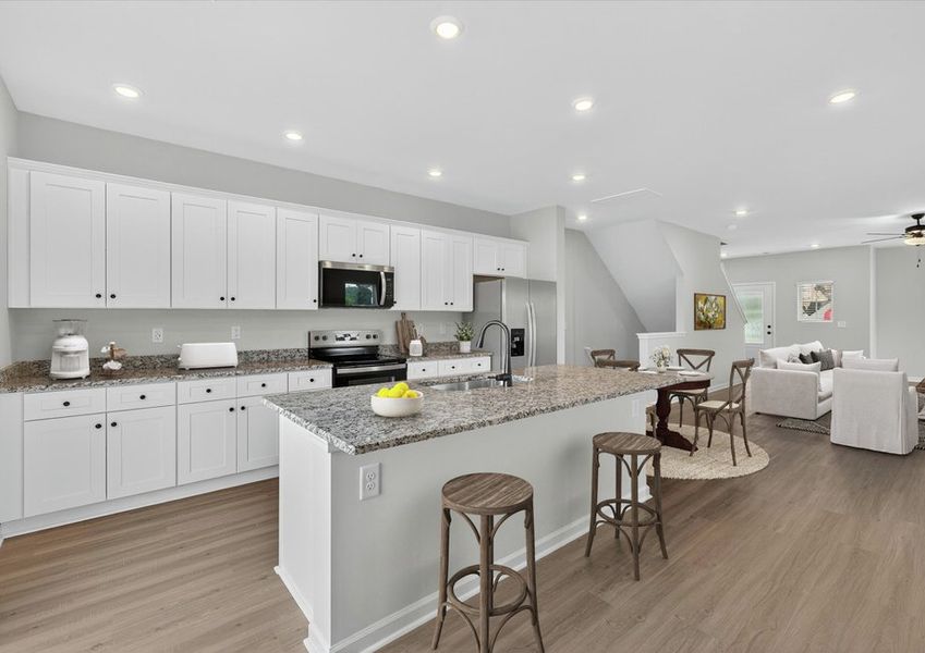 Dining area is off the kitchen