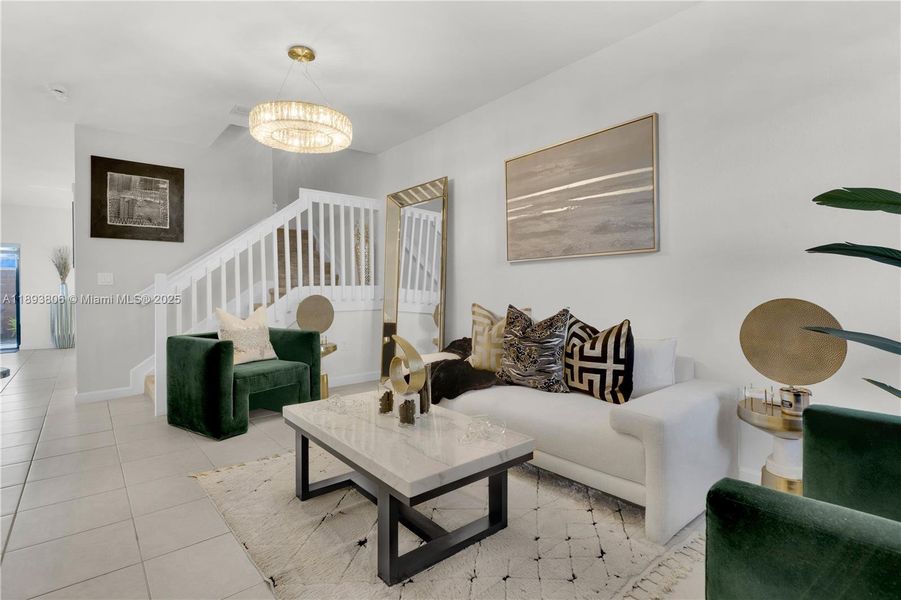 Furnished interior view inside a new home in , Miami (Image 11).