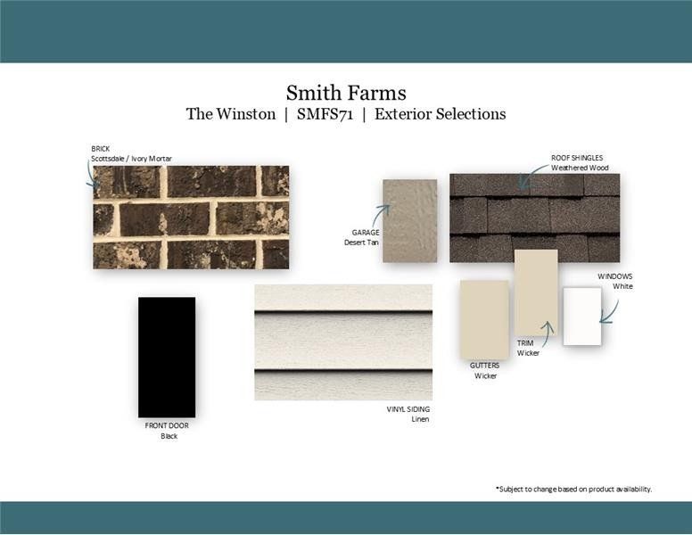 Sample of building materials used in homes in Smith Farms, Murfreesboro (Image 38).